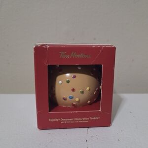 Tim Hortons Timbit With Sprinkles Christmas Ornament.